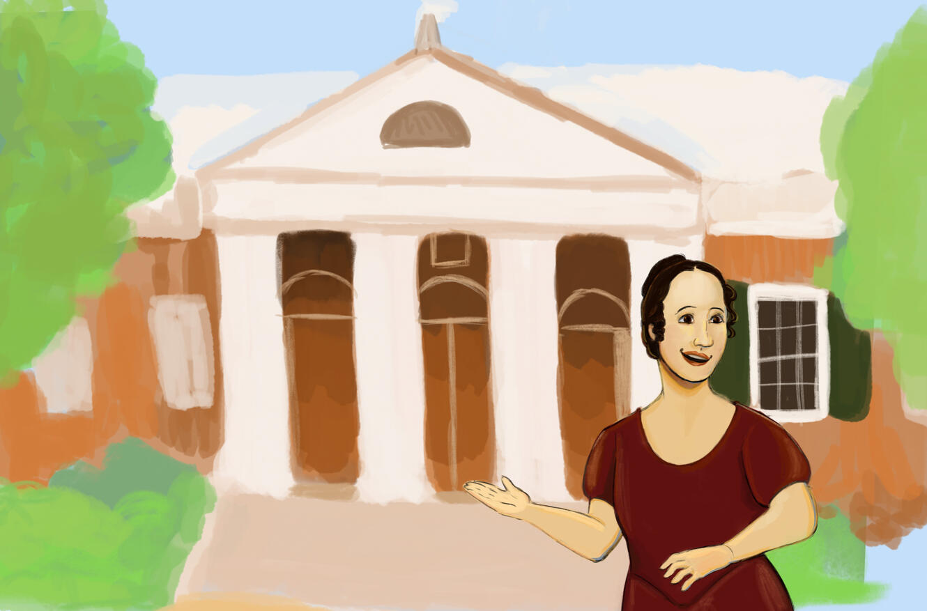 Ellen Wayles Coolidge and the East Portico (rough), 2025